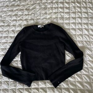 Calvin Klein Jeans Black Ribbed Knit Crop Top